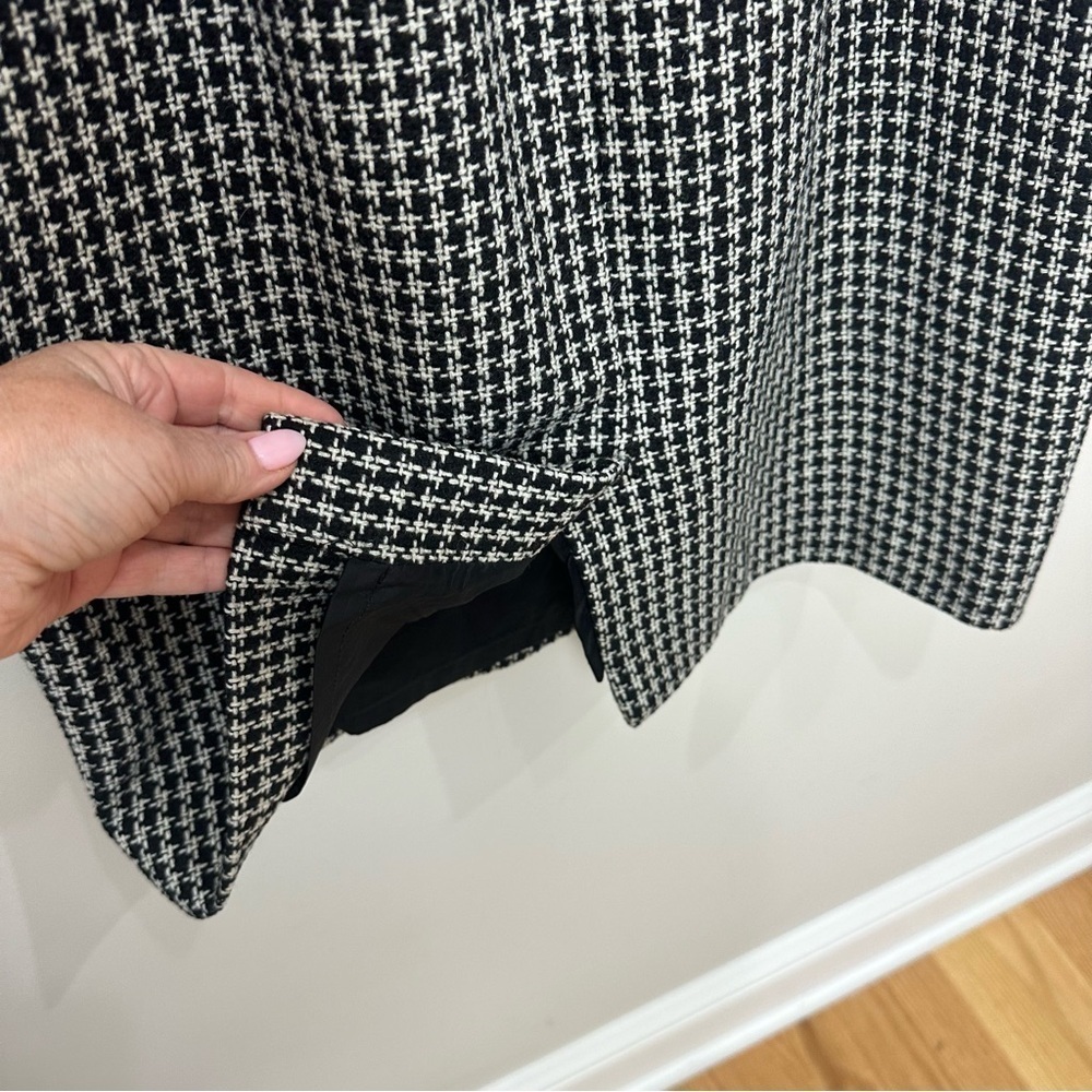 Jcrew Wool Shift Dress Black White Career Office Workwear Career Sleeveless - Picture 6 of 10